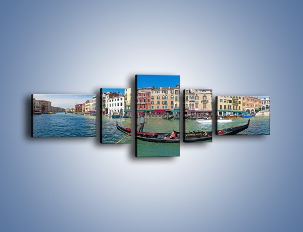 Obraz na płótnie – Panorama Canal Grande w Wenecji – pięcioczęściowy AM745W6