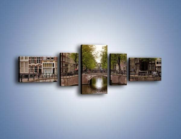 Obraz na płótnie – Amsterdamski kanał – pięcioczęściowy AM800W6