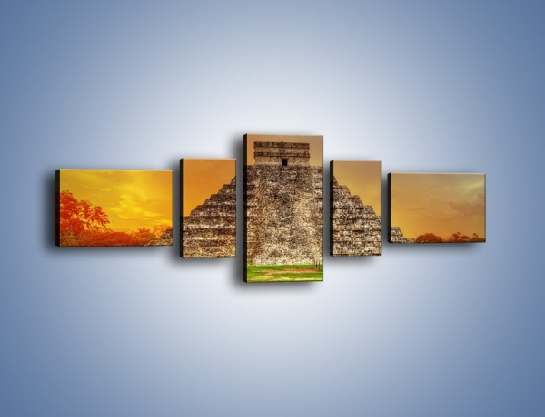 Obraz na płótnie – Piramida Kukulkana w Meksyku – pięcioczęściowy AM814W6