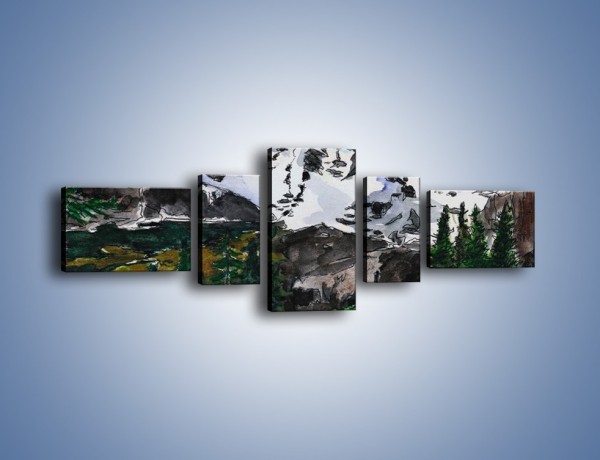 Obraz na płótnie – Góry i ich roślinność – pięcioczęściowy GR038W6