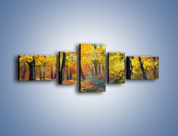 Obraz na płótnie – Jesienną pora w lesie – pięcioczęściowy GR434W6