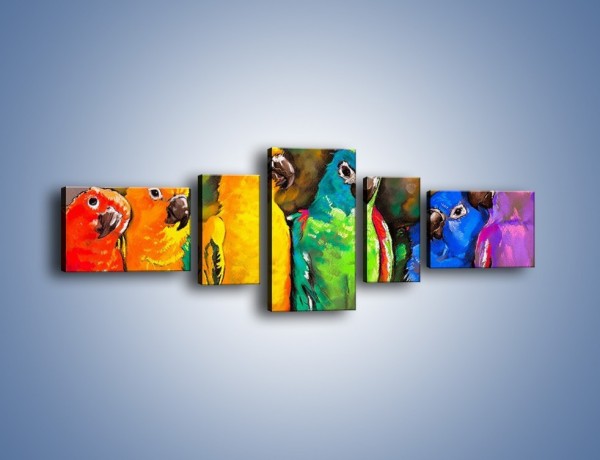 Obraz na płótnie – Rozmowa papuzich przyjaciół – pięcioczęściowy GR492W6
