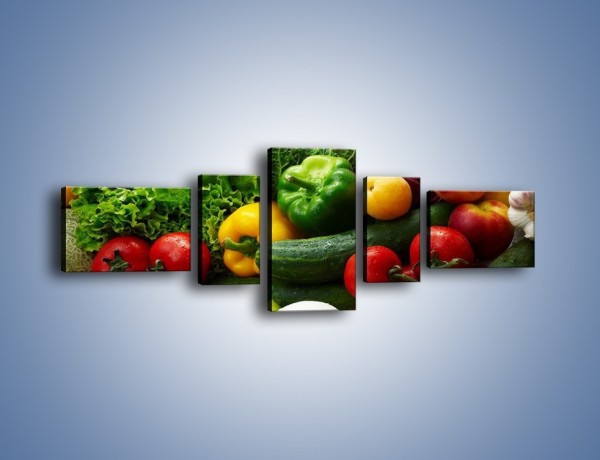 Obraz na płótnie – Mix warzywno-owocowy – pięcioczęściowy JN006W6
