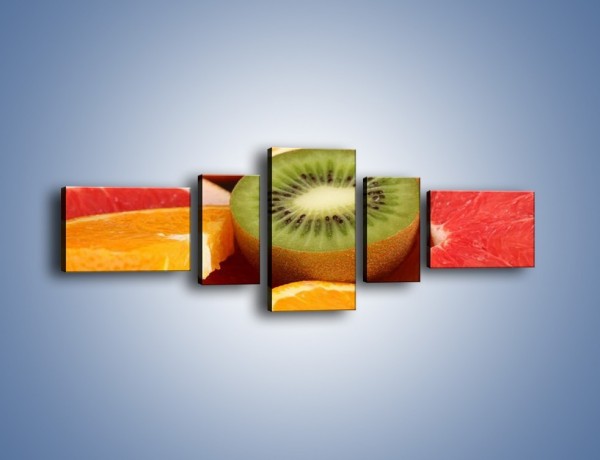 Obraz na płótnie – Kolorowe połówki owoców – pięcioczęściowy JN026W6