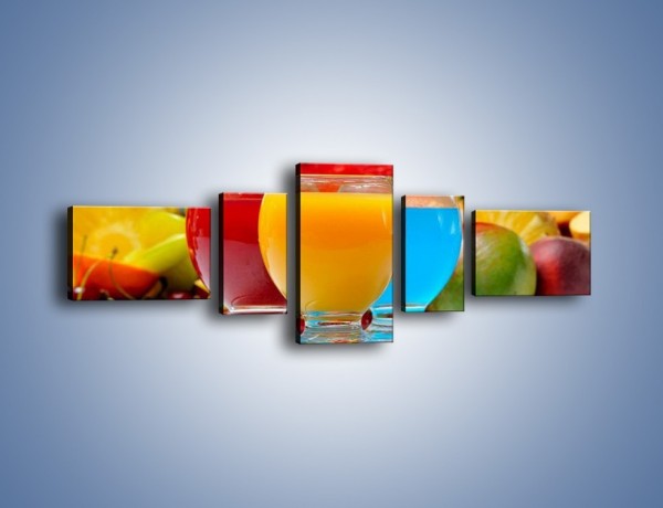 Obraz na płótnie – Kolorowe drineczki z soczystych owoców – pięcioczęściowy JN029W6