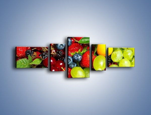 Obraz na płótnie – Wymieszane kolorowe owoce – pięcioczęściowy JN037W6