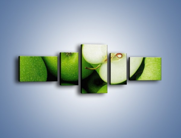 Obraz na płótnie – Zielone jabłuszka – pięcioczęściowy JN039W6