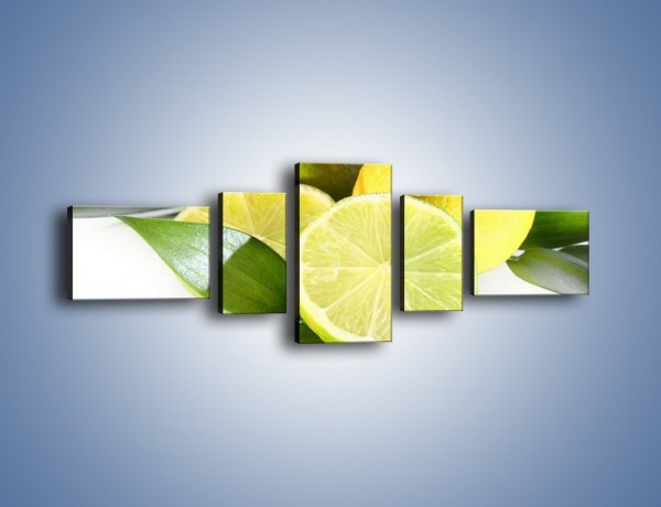 Obraz na płótnie – Mix cytrynowo-limonkowy – pięcioczęściowy JN058W6