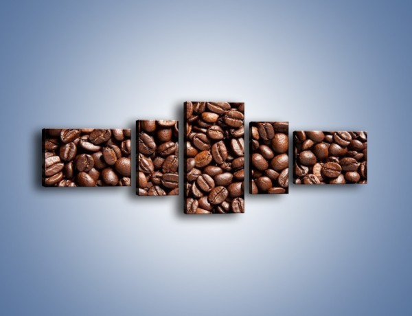 Obraz na płótnie – Ziarna świeżej kawy – pięcioczęściowy JN061W6