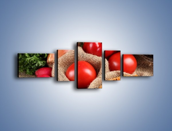 Obraz na płótnie – Makaron z warzywami – pięcioczęściowy JN076W6