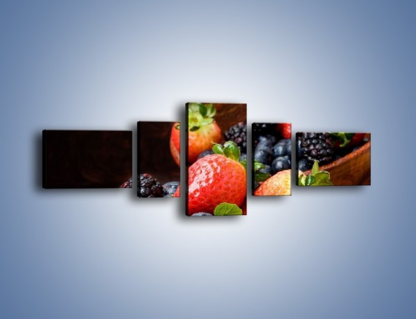 Obraz na płótnie – Misa pełna owocowego zdrowia – pięcioczęściowy JN110W6