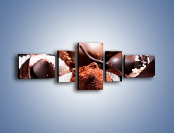 Obraz na płótnie – Wyroby z czekolady – pięcioczęściowy JN123W6