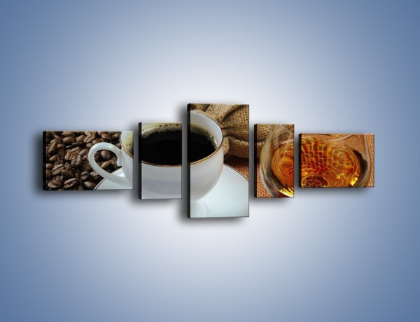 Obraz na płótnie – Wieczorowa kawa z prądem – pięcioczęściowy JN166W6