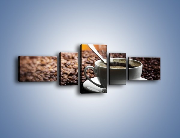 Obraz na płótnie – Aromatyczna filiżanka kawy – pięcioczęściowy JN298W6