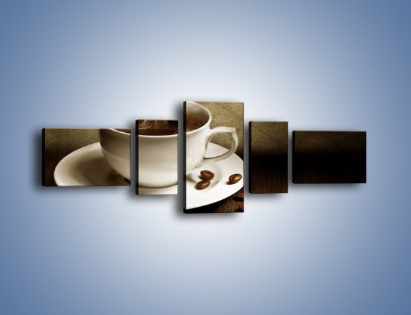 Obraz na płótnie – Kawa ze szczyptą szarości – pięcioczęściowy JN345W6