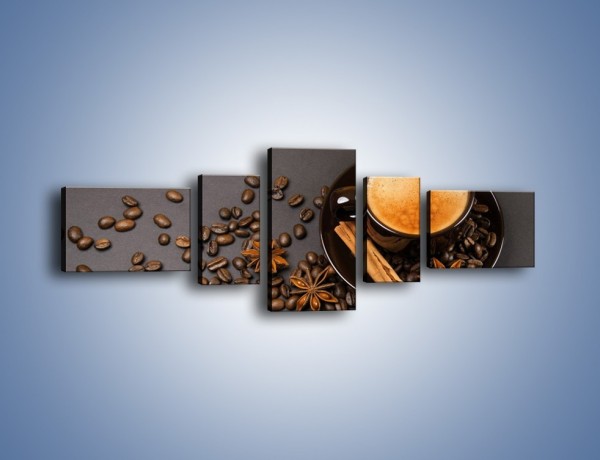Obraz na płótnie – Kawa z goździkiem – pięcioczęściowy JN349W6