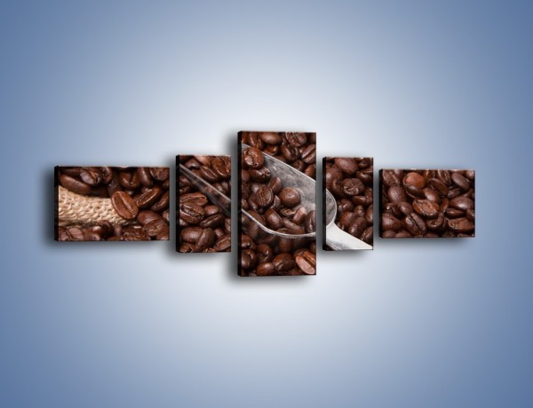 Obraz na płótnie – Worek pełen kawy – pięcioczęściowy JN372W6