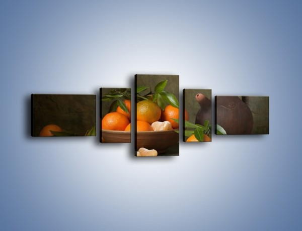 Obraz na płótnie – Miska nazrywanych pomarańczy – pięcioczęściowy JN381W6