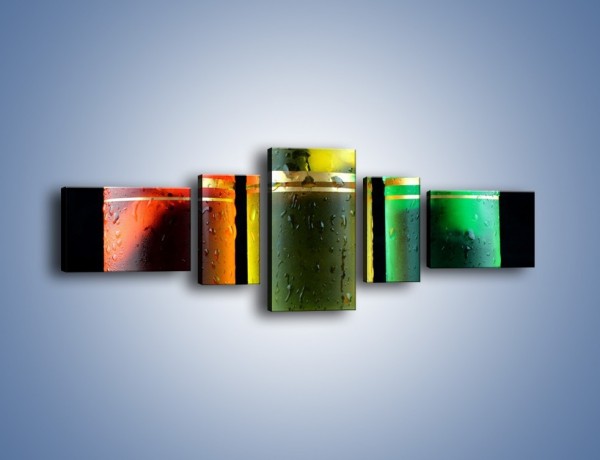 Obraz na płótnie – Drinki w wybranych kolorach – pięcioczęściowy JN465W6