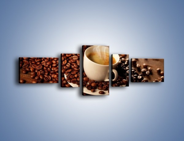 Obraz na płótnie – Zatopione ziarna kawy – pięcioczęściowy JN477W6