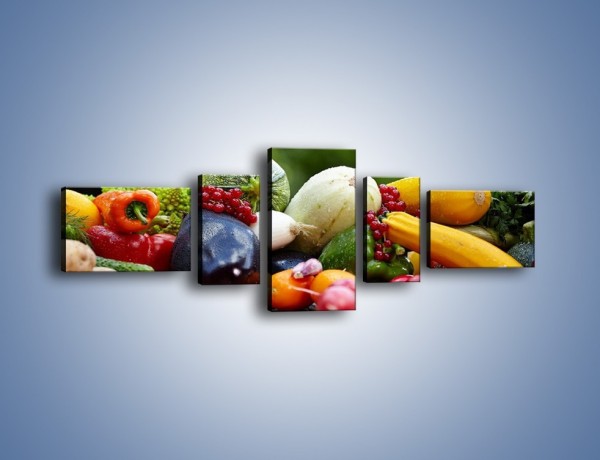Obraz na płótnie – Warzywa na ogrodowym stole – pięcioczęściowy JN483W6
