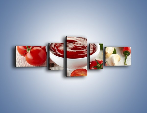 Obraz na płótnie – Pomidorowy przecier do sosów – pięcioczęściowy JN636W6