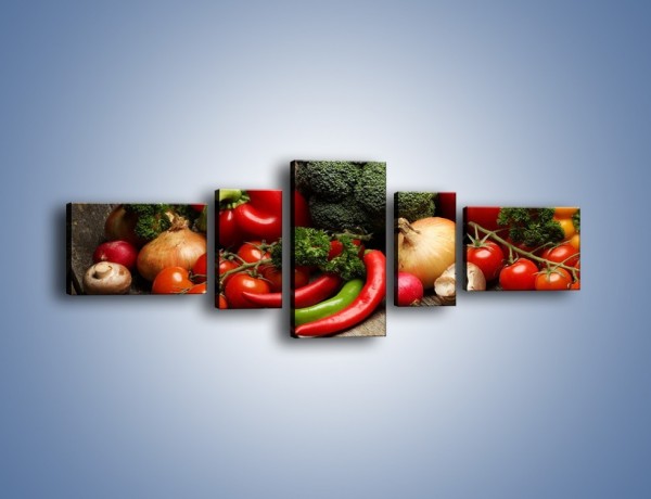 Obraz na płótnie – Warzywa w roli głównej – pięcioczęściowy JN726W6