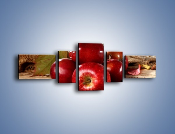 Obraz na płótnie – Dojrzałe jabłka porą jesienną – pięcioczęściowy JN741W6