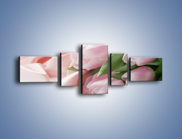 Obraz na płótnie – Odpoczynek tulipanów na atłasie – pięcioczęściowy K050W6