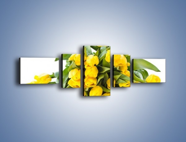 Obraz na płótnie – Piramida żółtych tulipanów – pięcioczęściowy K111W6