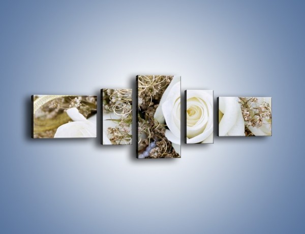 Obraz na płótnie – Perły wśród kwiatów – pięcioczęściowy K184W6