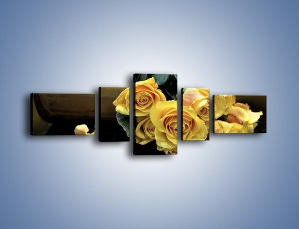 Obraz na płótnie – Zapomniane róże – pięcioczęściowy K334W6