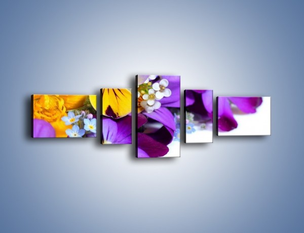 Obraz na płótnie – Ciepłe kolory w kwiatach – pięcioczęściowy K442W6