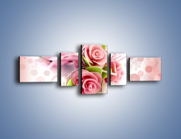 Obraz na płótnie – Marcepanowe róże – pięcioczęściowy K591W6