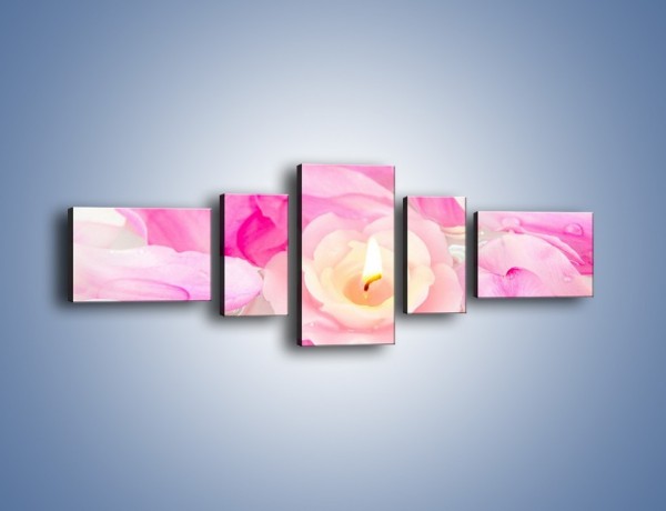 Obraz na płótnie – Pływająca różana świeczka – pięcioczęściowy K746W6