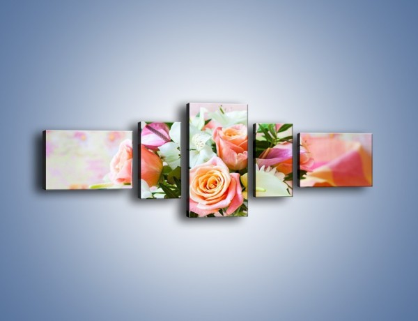 Obraz na płótnie – Kieliszek z kwiatuszkami – pięcioczęściowy K948W6