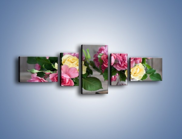 Obraz na płótnie – Róże ścięte nożycami – pięcioczęściowy K992W6