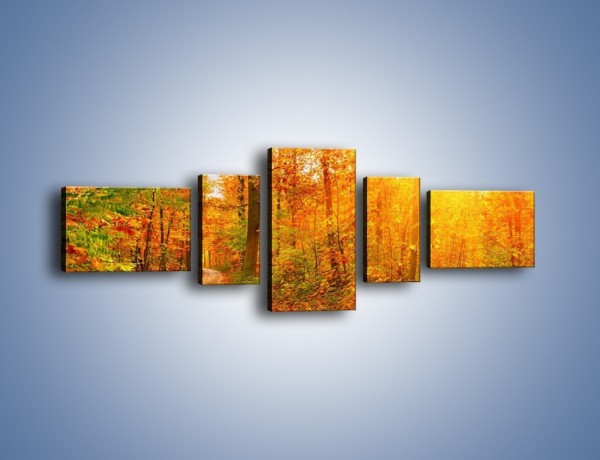 Obraz na płótnie – Leśną drużką jesienią – pięcioczęściowy KN1163AW6
