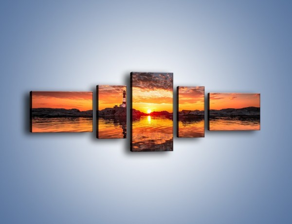 Obraz na płótnie – Widok z latarni na zachód słońca – pięcioczęściowy KN1316AW6