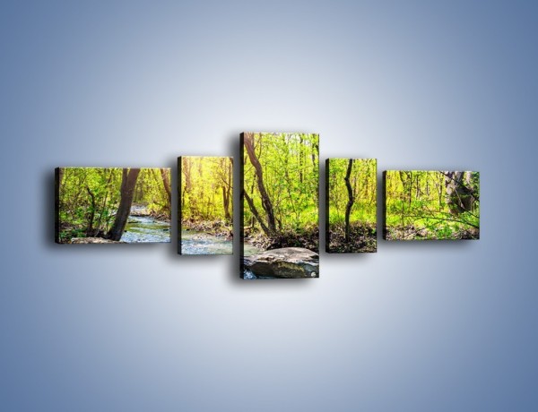 Obraz na płótnie – Opuszczony las wiosną – pięcioczęściowy KN1350AW6