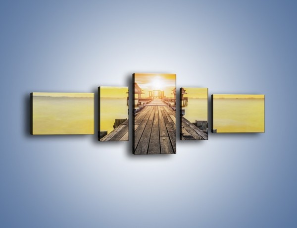 Obraz na płótnie – Powolutku przez mostek w stronę słońca – pięcioczęściowy KN1357AW6
