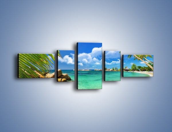 Obraz na płótnie – Tropikalna wyspa z katalogu – pięcioczęściowy KN565W6