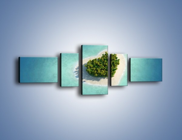 Obraz na płótnie – Tropikalna wyspa miłości – pięcioczęściowy KN737W6