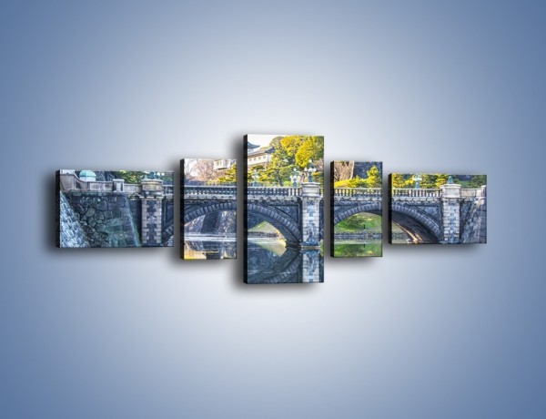 Obraz na płótnie – Kamienny most z okularami – pięcioczęściowy KN899W6