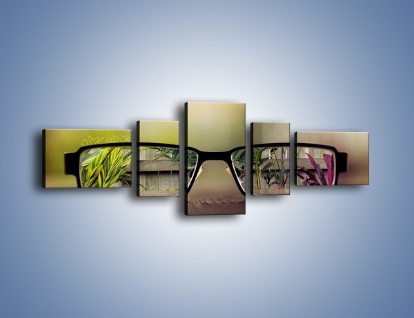 Obraz na płótnie – Świat widziany przez okulary – pięcioczęściowy O197W6