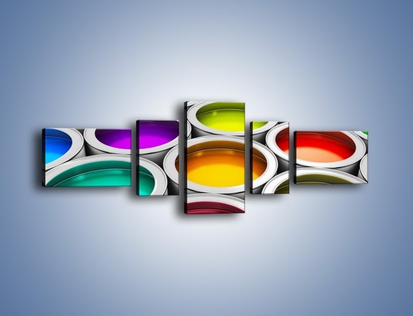 Obraz na płótnie – Paleta kolorowych pojemniczków – pięcioczęściowy O253W6