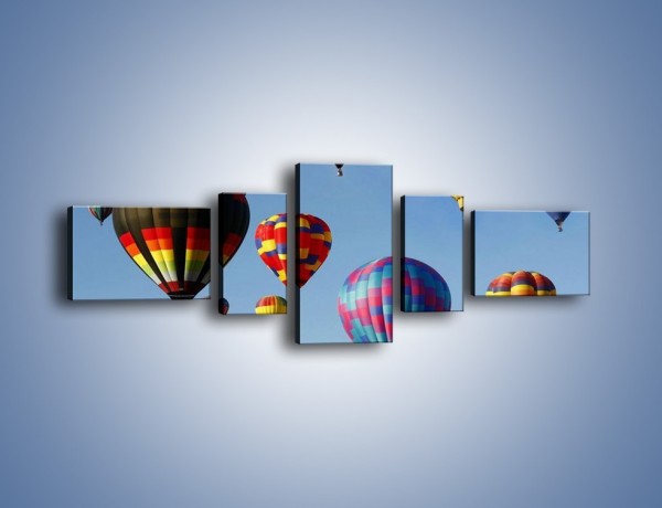 Obraz na płótnie – Kolorowe balony na niebie – pięcioczęściowy TM009W6