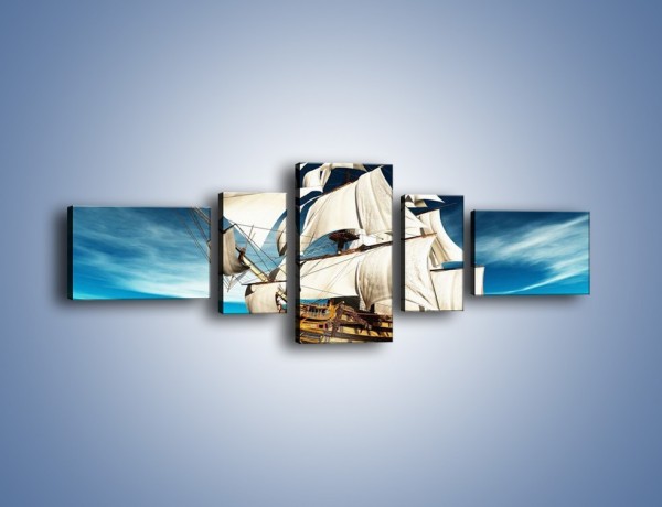 Obraz na płótnie – Statek na morzu – pięcioczęściowy TM020W6