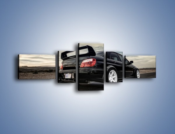Obraz na płótnie – Czarne Subaru Impreza WRX Sti – pięcioczęściowy TM133W6