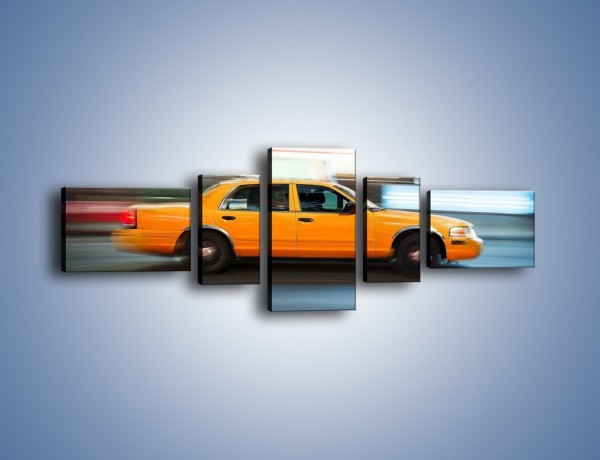 Obraz na płótnie – Żółta taksówka w ruchu – pięcioczęściowy TM221W6